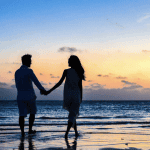 couple walking on the beach