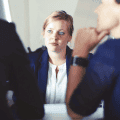 Three business women discussing