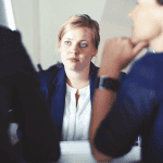 Three business women discussing