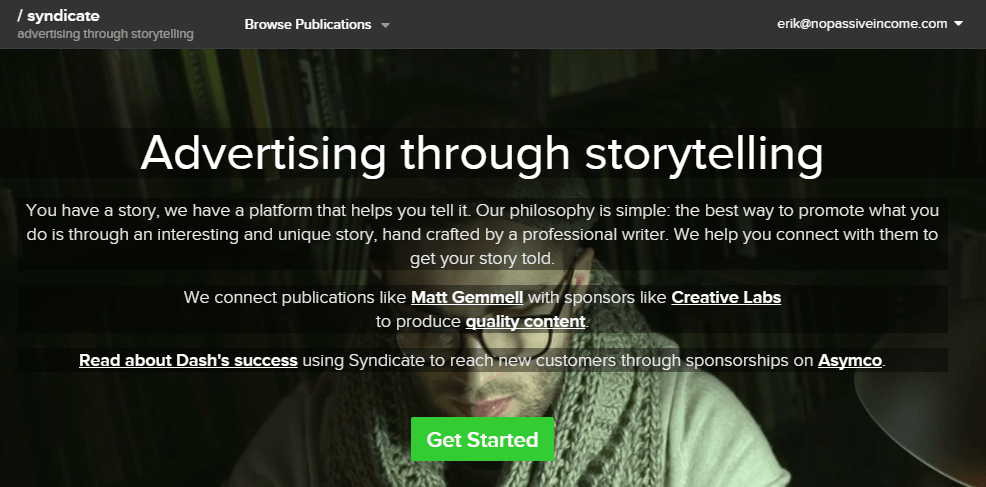 syndicate.net homepage screenshot